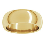 10K Yellow Gold 7 mm Comfort-Fit Half Round Band Size 7
