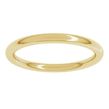 18K Yellow Gold 2 mm Comfort-Fit Full Round Band Size 5