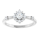 14K White Gold 3/8 CTW Lab-Grown Diamond Halo-Style Ring