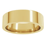 10K Yellow Gold 6 mm Comfort-Fit Flat Band Size 8.5