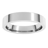 14K White Gold 4 mm Comfort-Fit Flat Band Size 7.5