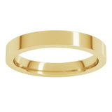 10K Yellow Gold 3 mm Comfort-Fit Flat Band Size 5
