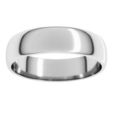 14K White Gold 5 mm Lightweight Half Round Band Size 10