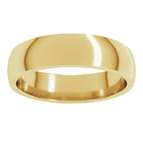 18K Yellow Gold 5 mm Lightweight Comfort-Fit Half Round Band Size 8.5