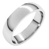 14K White Gold 5 mm Lightweight Comfort-Fit Half Round Band Size 5.5