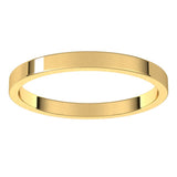 14K Yellow Gold 2 mm Flat Band Size 6