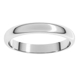 14K White Gold 3 mm Half Round Band Size 5