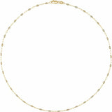 14K Yellow Gold-Filled 1.6 mm Multi-Color Enamel Bead Paperclip-Style 18" Chain