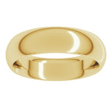 18K Yellow Gold 5.5 mm Comfort-Fit Half Round Band Size 5
