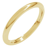 10K Yellow Gold 2 mm Comfort-Fit Half Round Band Size 5.5