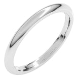14K White Gold 2 mm Comfort-Fit Half Round Band Size 9