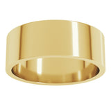 14K Yellow Gold 7 mm Flat Band Size 7.5