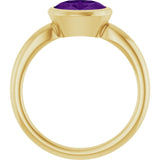14K Yellow Gold Natural Amethyst Solitaire Ring