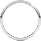 18K White Gold 2 mm Half Round Band Size 5