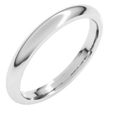 14K White Gold 2.5 mm Comfort-Fit Half Round Band Size 8.5