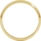 14K Yellow Gold 3 mm Lightweight Half Round Band Size 9.5