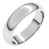14K White Gold 5 mm Half Round Band Size 10.5