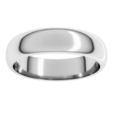 14K White Gold 5 mm Half Round Band Size 10.5