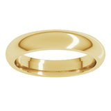 14K Yellow Gold 4 mm Comfort-Fit Half Round Band Size 9.5