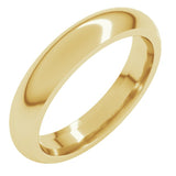 14K Yellow Gold 4 mm Comfort-Fit Half Round Band Size 13.5
