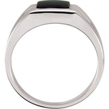Sterling Silver Natural Black Onyx Ring