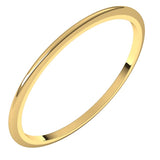 10K Yellow Gold 1 mm Half Round Band Size 9.5