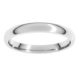 14K White Gold 2.5 mm Lightweight Comfort-Fit Half Round Band Size 6.5