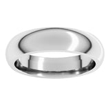 Sterling Silver 5 mm Comfort-Fit Half Round Band Size 9.5