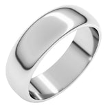Sterling Silver 6 mm Half Round Band Size 7