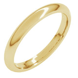 18K Yellow Gold 2.5 mm Comfort-Fit Half Round Band Size 5.5