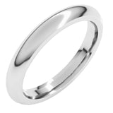 14K White Gold 3 mm Comfort-Fit Half Round Band Size 8