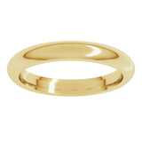 10K Yellow Gold 3 mm Comfort-Fit Half Round Band Size 6.5