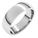 Platinum 6 mm Lightweight Comfort-Fit Half Round Band Size 7.5