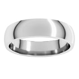 Platinum 5 mm Lightweight Comfort-Fit Half Round Band Size 10