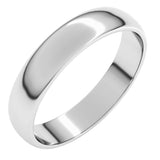 14K White Gold 4 mm Lightweight Half Round Band Size 6