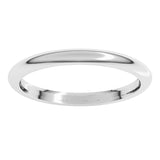 14K White Gold 2 mm Comfort-Fit Half Round Band Size 4.5