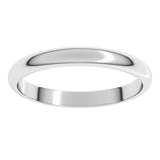 10K White Gold 2.5 mm Half Round Band Size 5