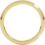 14K Yellow Gold 2 mm Comfort-Fit Half Round Band Size 8