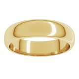 14K Yellow Gold 5 mm Half Round Band Size 8