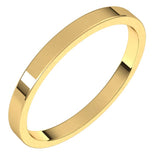 14K Yellow Gold 2 mm Flat Band Size 8