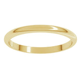 14K Yellow Gold 2 mm Half Round Band Size 4