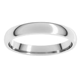 Platinum 3 mm Lightweight Comfort-Fit Half Round Band Size 3