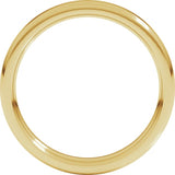 14K Yellow Gold 3 mm Beveled-Edge Comfort-Fit Flat Band Size 6