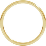 18K Yellow Gold 1 mm Lightweight Comfort-Fit Half Round Band Size 3.5