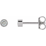 14K White Gold 1/3 CTW Lab-Grown Diamond Micro Bezel-Set Earrings