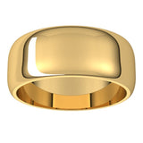 14K Yellow Gold 8 mm Half Round Band Size 10.5