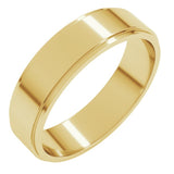 10K Yellow Gold 5 mm Stepped-Edge Flat Band Size 9.5