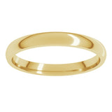 18K Yellow Gold 2.5 mm Lightweight Comfort-Fit Half Round Band Size 5.5