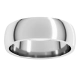 10K White Gold 6 mm Lightweight Comfort-Fit Half Round Band Size 12.5