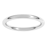 14K White Gold 2 mm Comfort-Fit Full Round Band Size 5